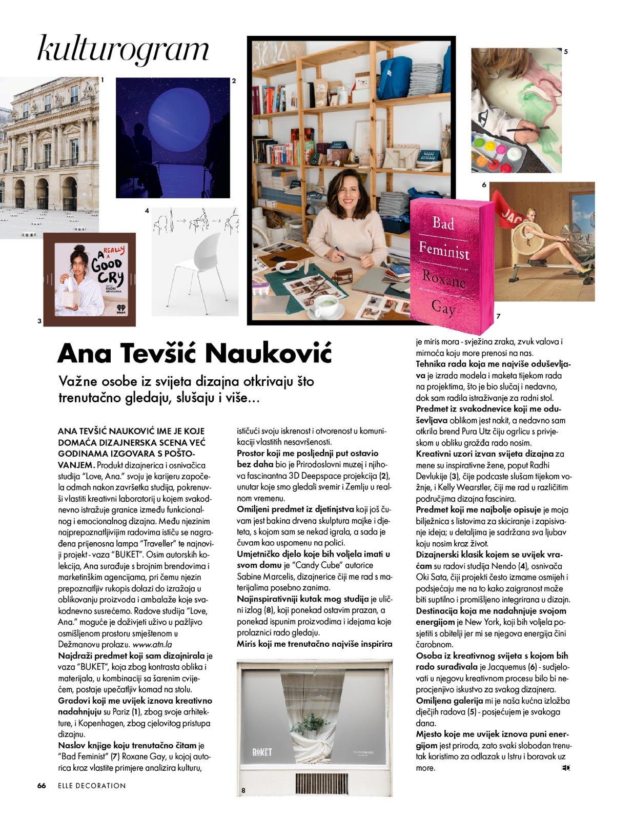 ELLE Decoration Croatia, No. 2, 2025 – Kulturogram, p. 66